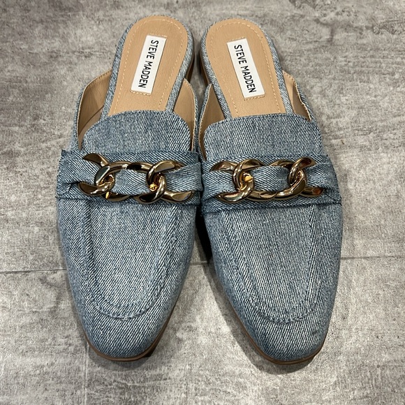 Women’s Steve Madden Cassidy Denim Mules Size 9 - Picture 2 of 9
